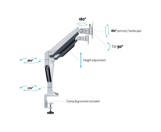 Multibrackets MB-7086 Monitora turētājs ar augstuma regulēšanu uz 2 monitoram