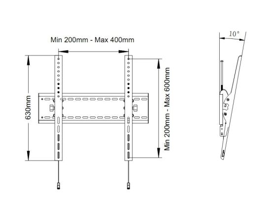 Multibrackets MB-1107 Потолочный ТВ кронштейн до 110" / 125kg
