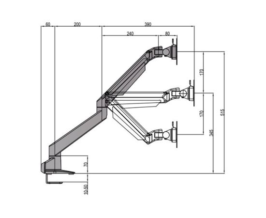 Multibrackets MB-2449 Держатель монитора на столе с газовым амортизатором до 32"/ 10kg