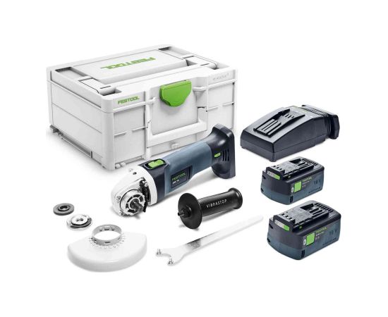 Akumulatora leņķa slīpmašīna Festool AGC 18-125 5,0 EBI-Plus;  18 V; 2x5,0 Ah akum.