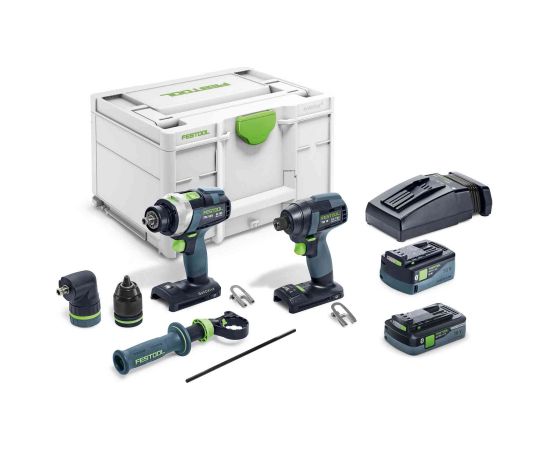 Akumulatora instrumentu komplekts Festool TID 18 5,0/4,0-Set TPC 18/4;  18 V; 5,0 Ah + 4,0 Ah akum.