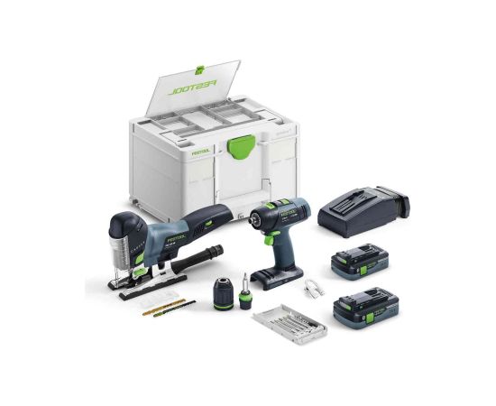 Akumulatora instrumentu komplekts Festool T 18+3/PSC 420 HPC I-Set;  18 V; 2x4,0 Ah akum.