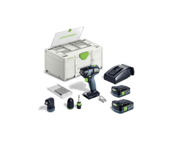 Urbjmašīna-skrūvgriezis Festool QUADRIVE TDC 18/4 5,0/4,0 I-Set;  18 V; 5,0 Ah + 4,0 Ah akum.