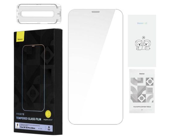 Tempered Glass Baseus 0.4mm Iphone 12 Pro  MAX + cleaning kit