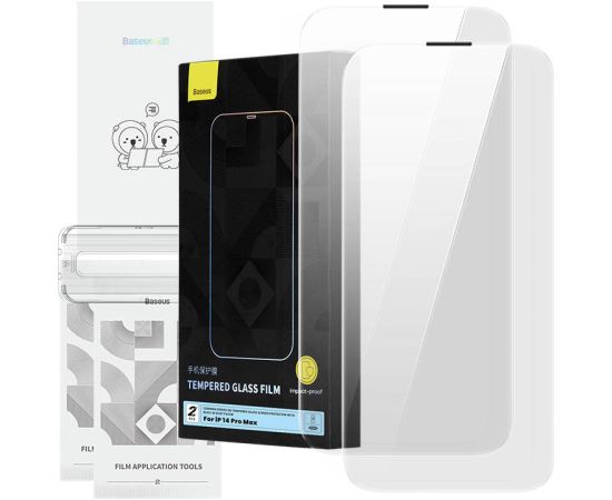 Tempered Glass Baseus Corning for iPhone 14 Pro with built-in dust filter