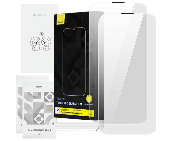 Tempered Glass Baseus Corning for iPhone 13 Pro Max/14 Plus with built-in dust filter