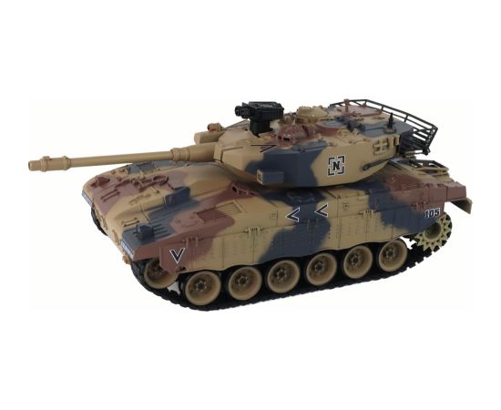 Import Leantoys RC Tank 1:18 Cannon Smoke Shield Sounds Brown