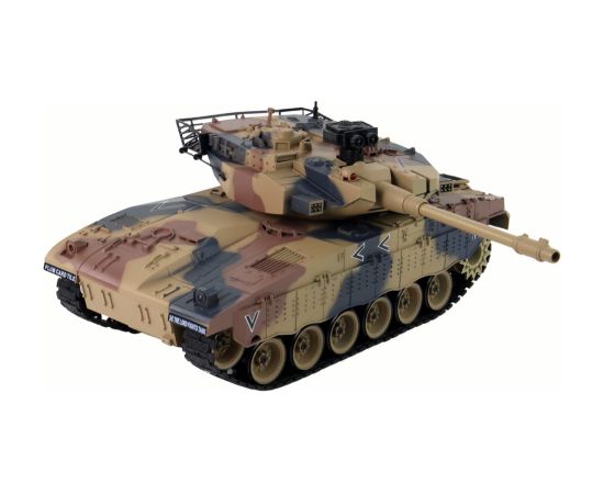 Import Leantoys RC Tank 1:18 Cannon Smoke Shield Sounds Brown