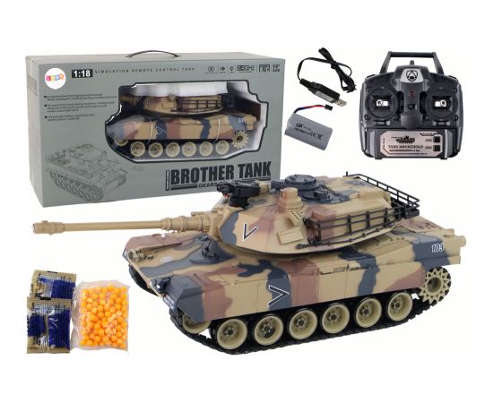 Import Leantoys USA M1A2 RC 1:18 Remote Controlled Sand Tank