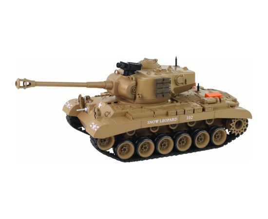 Import Leantoys RC Tank 1:18 Cannon Smoke Shield Sounds Light Brown