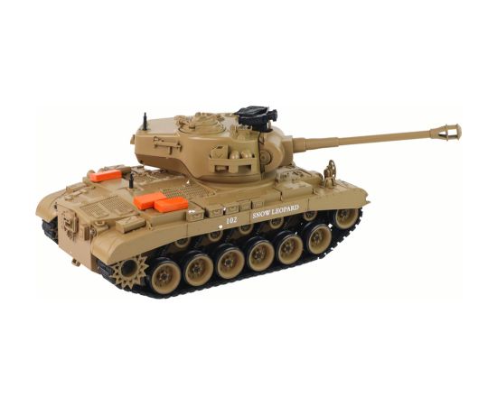 Import Leantoys RC Tank 1:18 Cannon Smoke Shield Sounds Light Brown