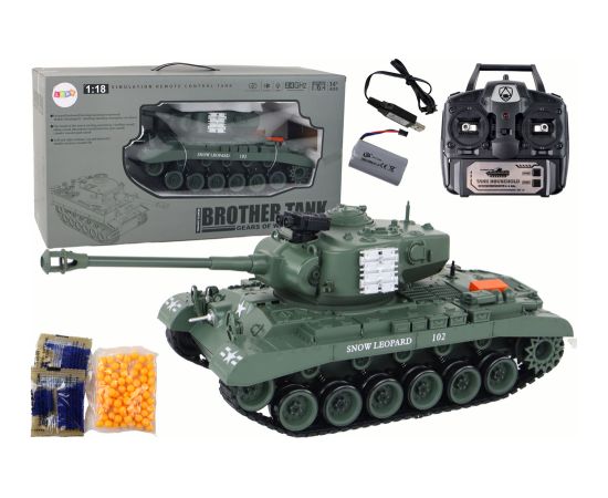 Import Leantoys Leopard RC Tank Remote Controlled Cannon 1:18 Gray