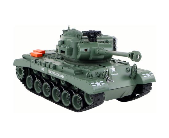 Import Leantoys Leopard RC Tank Remote Controlled Cannon 1:18 Gray