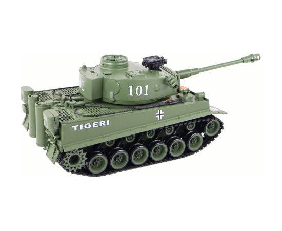Import Leantoys Tiger RC Tank 1:18 Green Remote Controlled