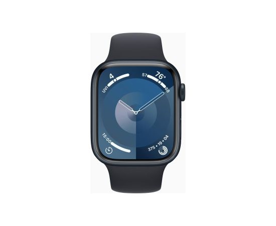 Apple Watch Series 9 GPS 45mm Midnight Aluminium Case with Midnight Sport Band - S/M Smart-Watch Pulksteņi