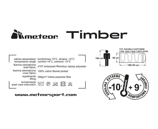 Guļammaiss Meteor Timber kokvilnas zils Спальные мешки