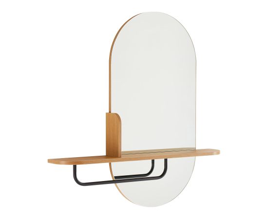 Mirror AALBORG with self 92x15xH93cm, oak