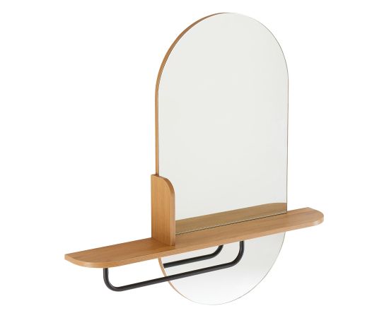 Mirror AALBORG with self 92x15xH93cm, oak