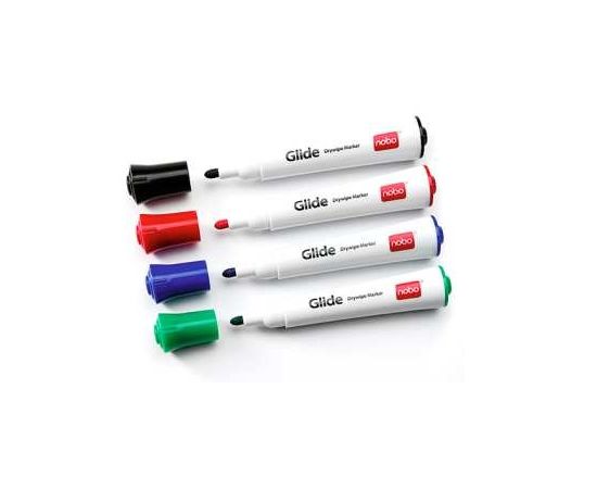 NOBO Glide Markers, mix colours, 4 pcs.