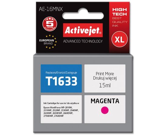 Activejet AE-16MNX ink (replacement for Epson 16XL T1633; Supreme; 15 ml; magenta)