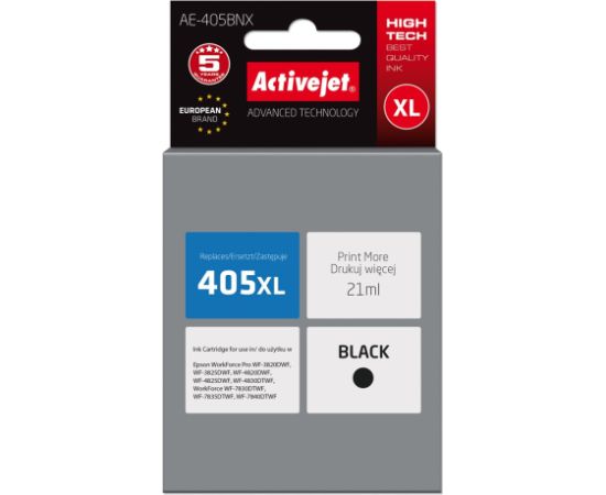 Activejet AE-405BNX ink (replacement for Epson 405XL C13T05H14010; Supreme; 21ml; black)