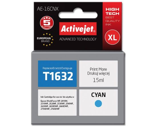 Activejet AE-16CNX ink (replacement for Epson 16XL T1632; Supreme; 15 ml; cyan)