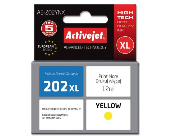 Activejet AE-202YNX ink (replacement for Epson 202XL H44010; Supreme; 12 ml; yellow)