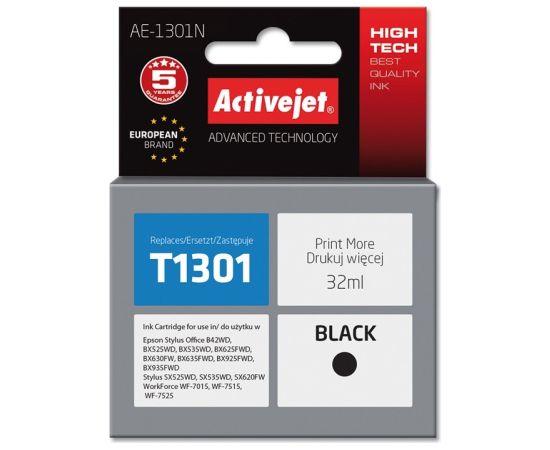 Activejet AE-1301N ink (replacement for Epson T1301; Supreme; 32 ml; black)