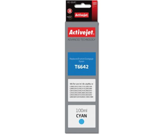 Activejet AE-664C ink (replacement for Epson T6642; Supreme; 100 ml; cyan)