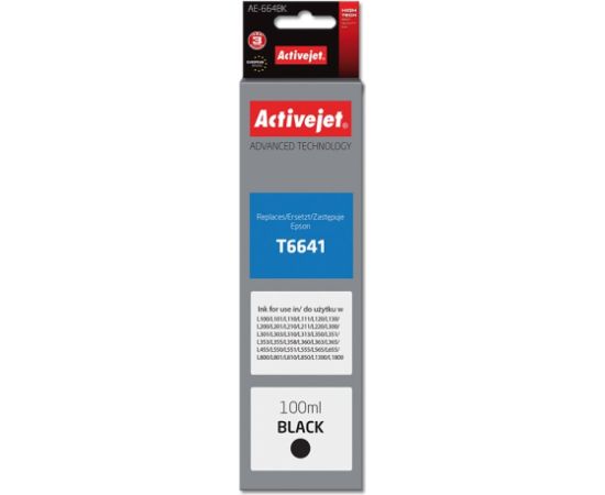 Activejet AE-664Bk ink (replacement for Epson T6641; Supreme; 100 ml; black)