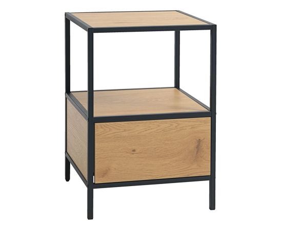 Side table/night stand HEDVIG 40x40xH59cm, ash/black