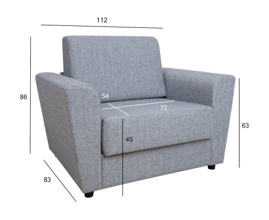 Armchair bed VESPER grey