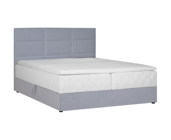 Continental bed LEVI 180x200cm, with mattress, grey