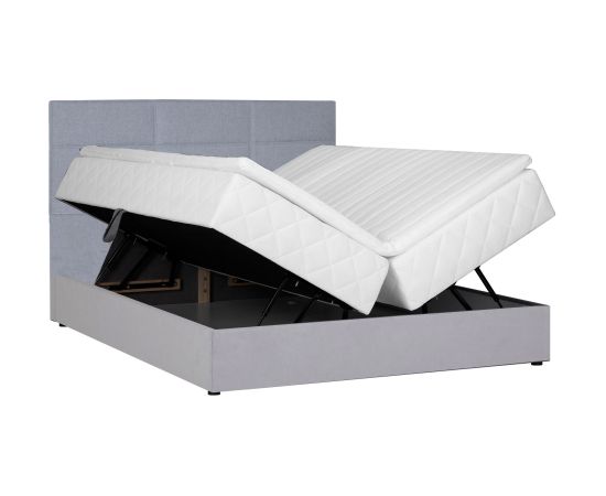 Continental bed LEVI 160x200cm, with mattress, grey