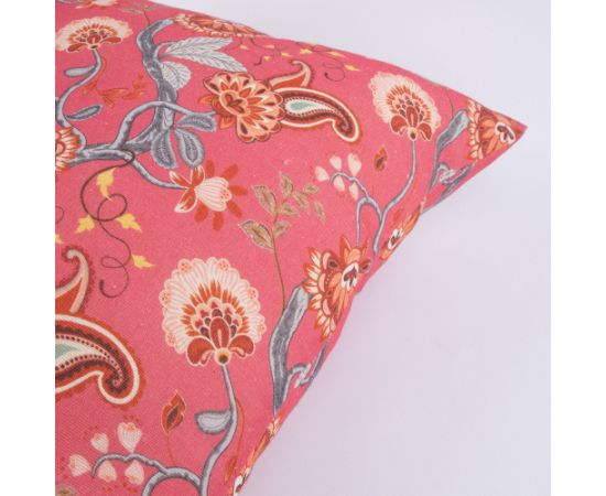 Cushion LONETA 45x45cm, flowers on pink base