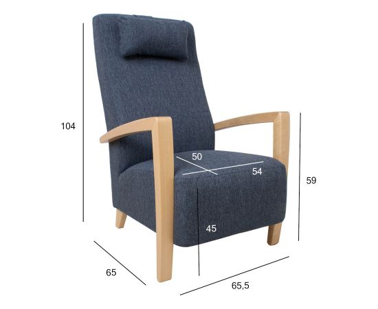 Armchair VENLA bluish grey