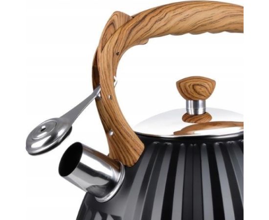 PROMIS TMC25D Kettle 3.0 l, ANTONIO, black, wooden handle