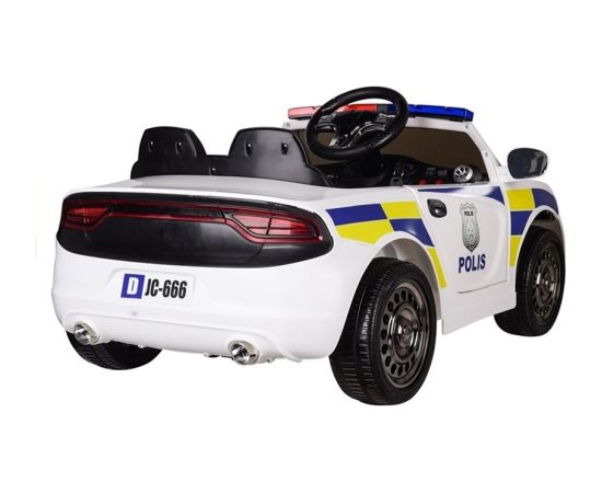 Lean Cars Police Electric Ride-On Car - White