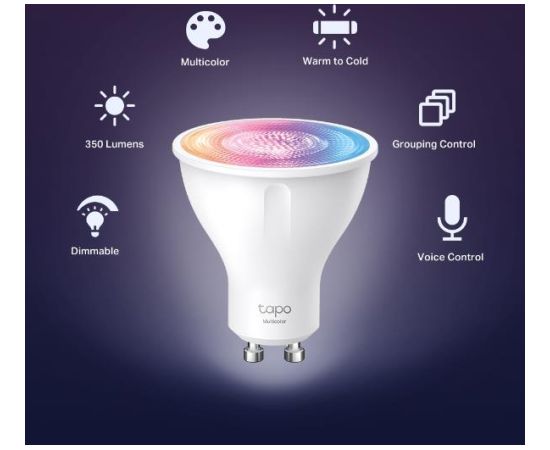 Smart Light Bulb TP-LINK Power consumption 3.7 Watts Luminous flux 350 Lumen Beam angle 40 degrees 0 ºC~ 40 ºC TAPOL630