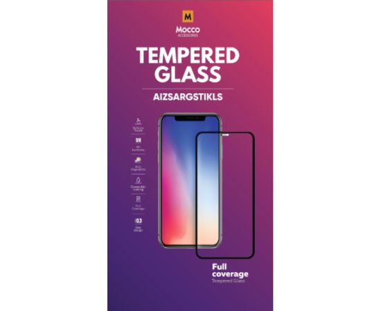 Mocco Full Face / Full Glue Tempered Glass Aizsargstikls Pilnam Ekrānam Motorola Moto E22i  / Huawei Honor X6 Melns