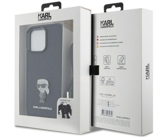 Karl Lagerfeld KLHCP15XSASKNPSK Hard Case Aizmugurējais Apvalks Priekš Apple iPhone 15 Pro Max