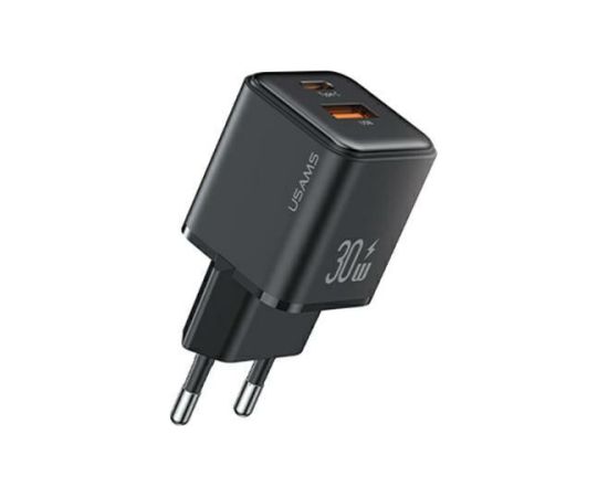 USAMS Ład. siec. 1xUSB+1xUSB-C PD30W 3A (only head) PD3.0 Fast Charging czarny|black X-ron Series CC189TC01 (US-CC189)