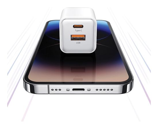 USAMS Ład. siec. 1xUSB+1xUSB-C PD30W 3A (only head) PD3.0 Fast Charging czarny|black X-ron Series CC189TC01 (US-CC189)