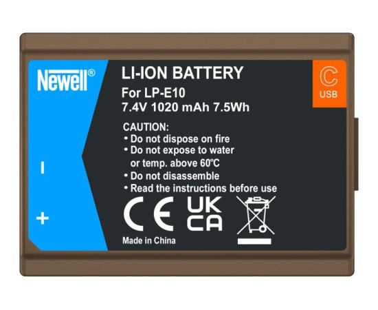 Newell battery Canon LP-E10 USB-C