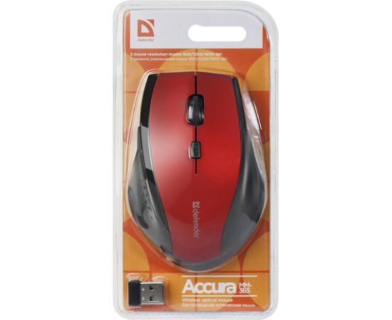 MOUSE DEFENDER ACCURA MM-365 RF RED OPTICAL 1600DPI 6P