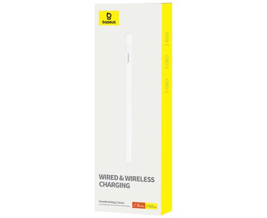 Active stylus Baseus Smooth Writing Series with wireless and cabled charging (White)