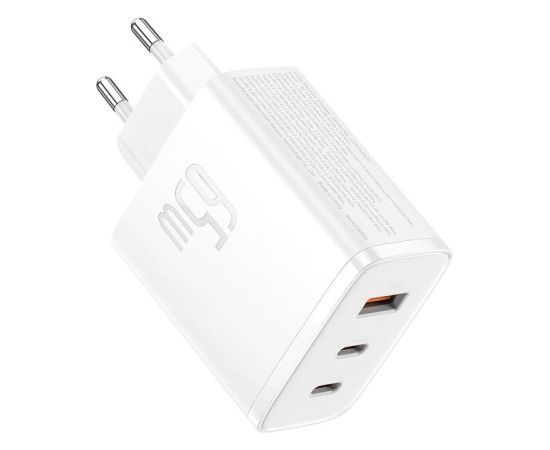 Wall charger Baseus OS-Cube Pro 2xUSB-C + USB, 65W (white)