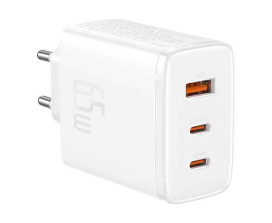 Wall charger Baseus OS-Cube Pro 2xUSB-C + USB, 65W (white)