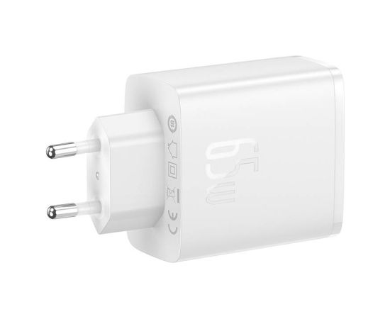 Wall charger Baseus OS-Cube Pro 2xUSB-C + USB, 65W (white)