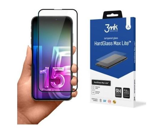 3MK iPhone 15 Plus HardGlass Max Lite Apple Black